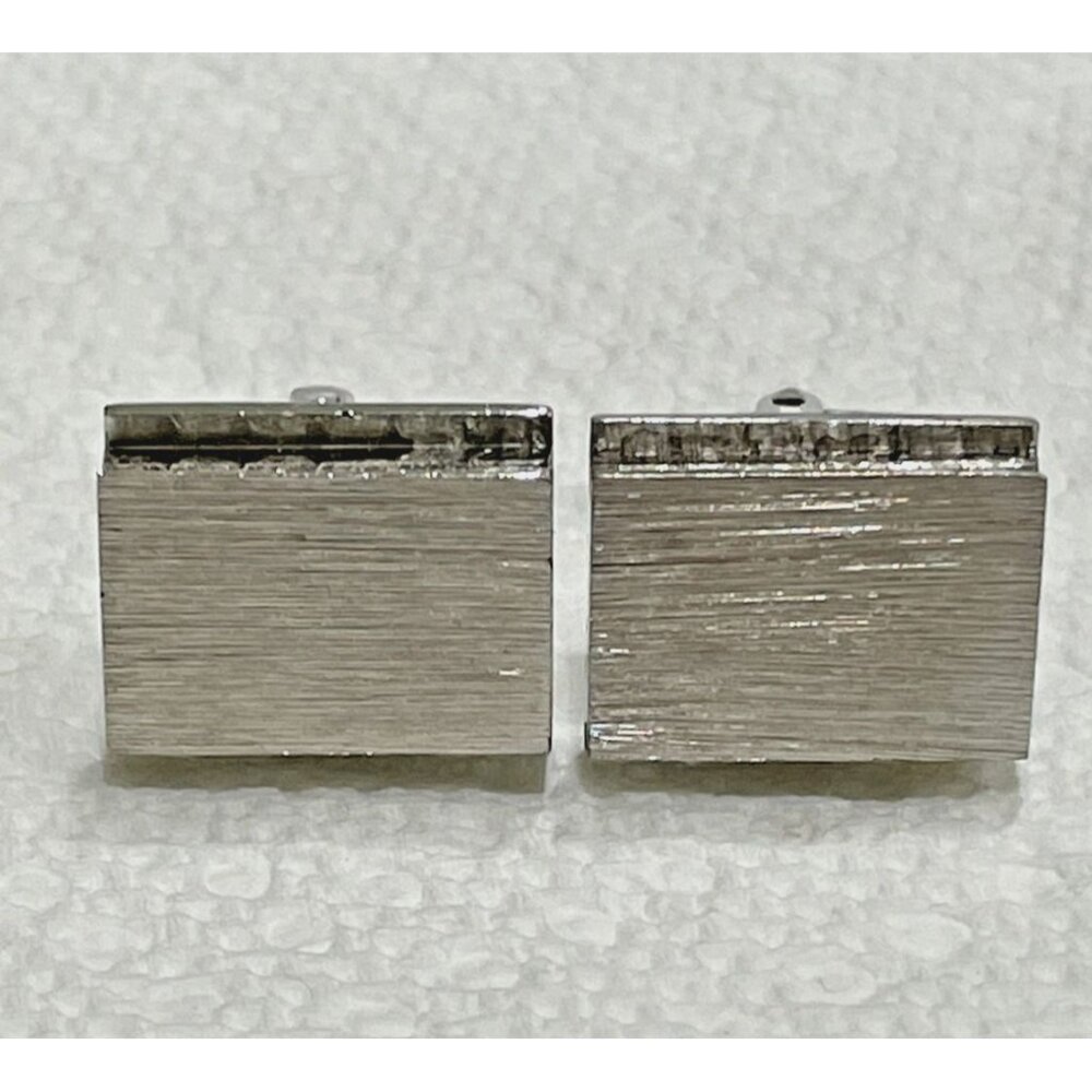 Signed Foster Classy With Brushed Finish Textured Vintage Cufflinks